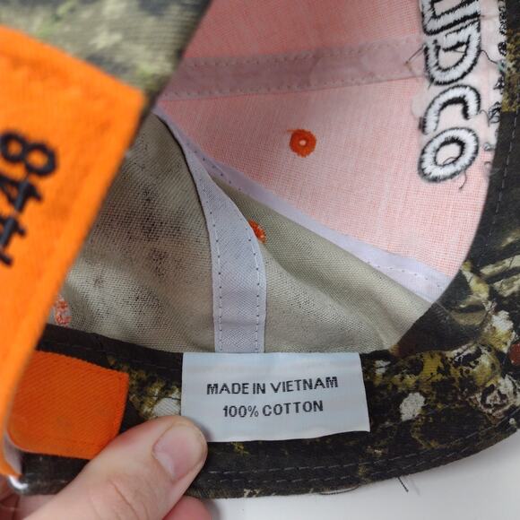 Lindco Equipment Orange & Camo Strapback Hat Embroidered Spell Out Logo - Picture 12 of 12